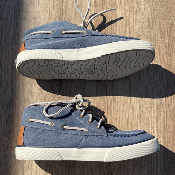 Rare Sperry Pier Crest Topsider Mid Lace Up Boat Shoe with Memory Foam - Picture 7 of 9